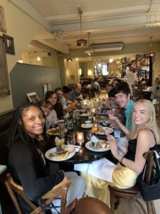Students enjoy a meal during the UTK Engineering in London study abroad program