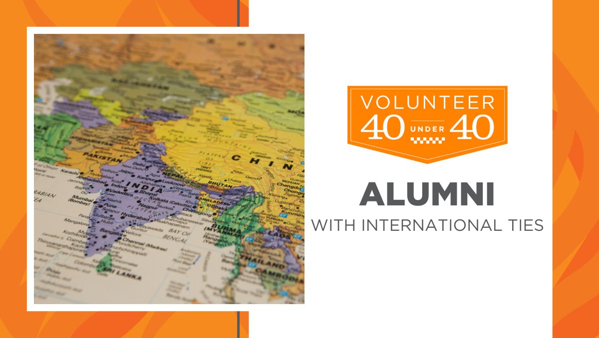 header image that says alumni with international ties