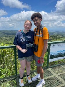 Kayden Newman (pictured on the right) in the Monteverde cloud forest