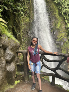 Arrionna Cheatham pictured at the La Paz Waterfall Gardens 