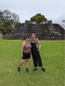 Morgan Taylor (left) and Annelyse Caffrey (right) pictured at the Xuanantunich Mayan Ruins in Belize